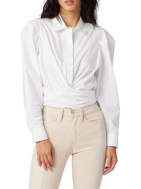 Chic Women's Wrap Poplin Button-Up Shirt - Stylish, Versatile, Perfect for